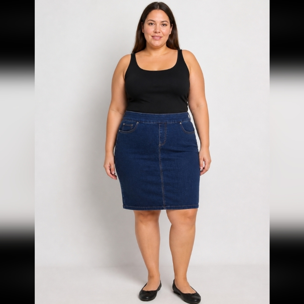 CHADWICKS 14TL Blue Jean Denim Skirt